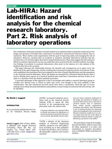 laboratory hazard analysis|laboratory hazard identification.